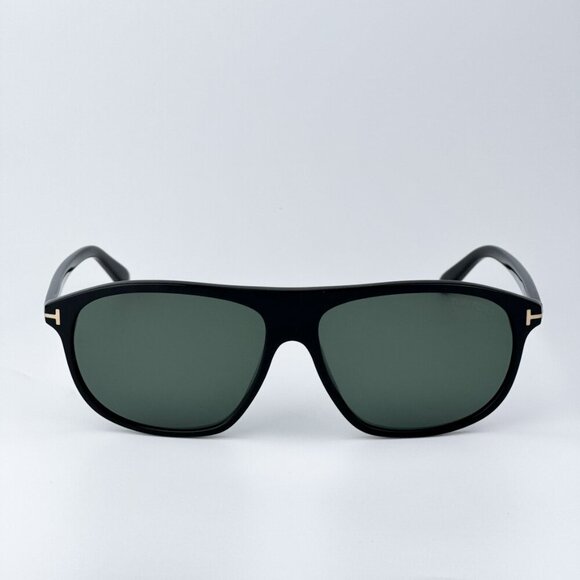 Tom Ford Men Black Green Polarized BRAND NEW Sunglasses PRESCOTT FT1027 01R - Picture 1 of 11
